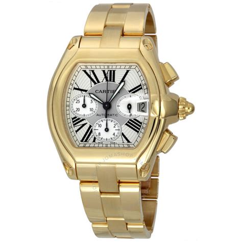 cartier roadster 18kt yellow gold chronograph xl men& 39|cartier roadster 18kt yellow gold.